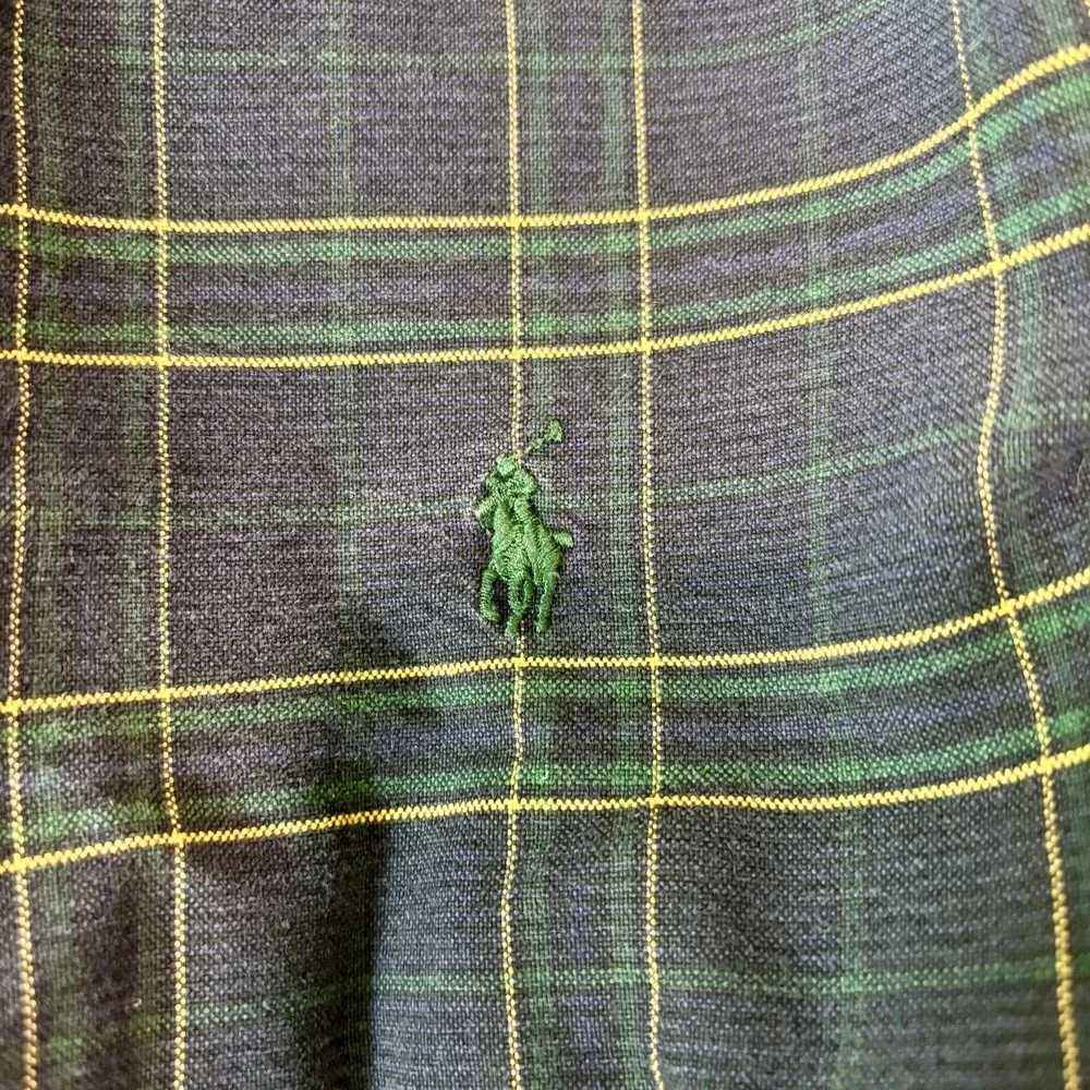 Ralph Lauren Shirt Mens‎ Medium Blue Blackwatch Plaid Casual Button Down Top - Picture 11 of 11